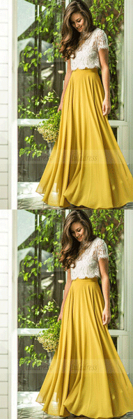 Two Pieces Prom Dress,A-Line Prom Dress,Long Prom Dress,Evening Dress,BD99068