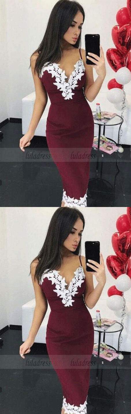 Sexy Short Prom Dress, Spaghetti Straps Evening Party Dress