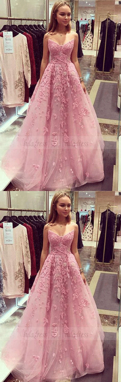 tulle lace long prom dress,  evening dress