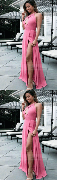 Charming Prom Dress, Sexy Long Prom Dresses, Split Slit Chiffon Evening Dress,BD99023