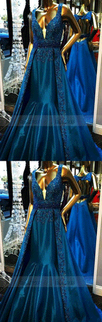 Sexy Sleeveless Prom Dress, Beaded A Line Prom Dresses, Formal Long Evening Dress