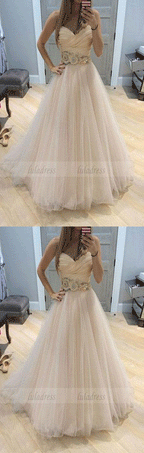 A line tulle long Sweetheart prom dresses,formal dress