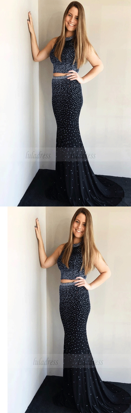 Mermaid Prom Dresses Beaded Long Evening Ball Gowns