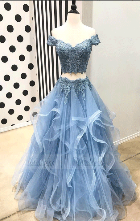 Off the Shoulder Two Piece Prom Dresses luladress Off the Shoulder Two Piece Prom Dresses luladress