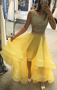 New Arrival Two Pieces Beading Sequined Prom Dress,BW97458