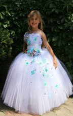 Lovely Flower Girls Spaghetti Tiered Ruffle Floor-Length Custom Made Pageant Dresses