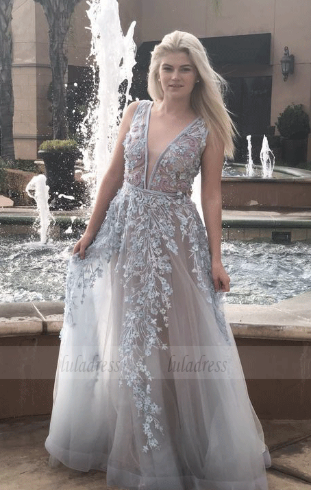 Lace Prom Dresses with Straps Long Backless Prom Dress Open Back Evening Dress,BW97472