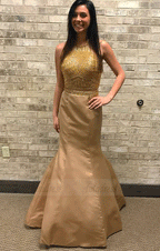 Two Piece Long Mermaid Prom Dress with Beading