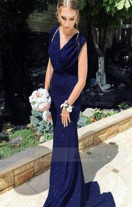 Sheath Sequins Lace Long Prom Dresses Evening Dress Formal Dress,BD99981