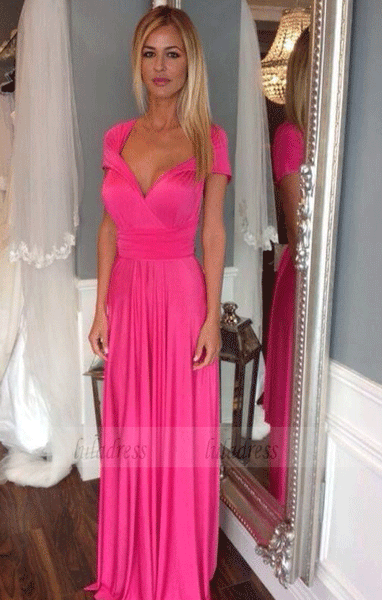 Cap Sleeve Evening Dress,Chiffon Prom Dress,Long Prom Dress,BD99979