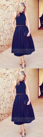 Two Piece Party Prom Dresses with Pockets
