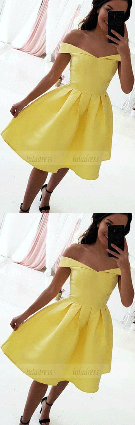 Yellow Homecoming Dresses,Yellow Bridesmaid Dresses,Short Prom Dresses,Short Cocktail Dresses