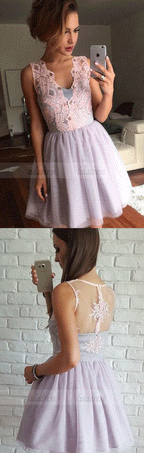 Hot Sale Short Homecoming Prom Dress Trendy Lilac Prom Dresses