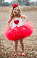 Red and White Flower Girl Dress, Red Tutu Dress