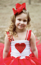 Red and White Flower Girl Dress, Red Tutu Dress