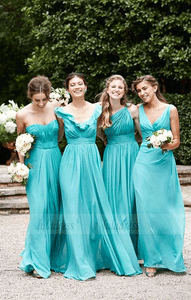 Mismatched Sleeveless Long Bridesmaid Dresses,BW97359