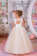 Lace Flower Girl Dresses for Weddings Tulle Ball Gowns Baby Girl Communion Dresses