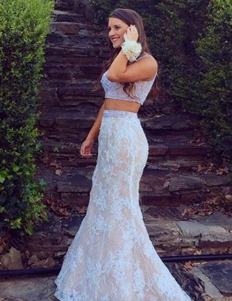 Two Piece Prom Dress,Mermaid Party Dress,Sexy Mermaid Two Piece Evening Dress