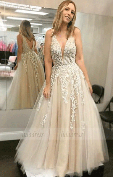 A-line Straps Lace Elegant Long Prom Dresses/Evening Dressg,BW97493