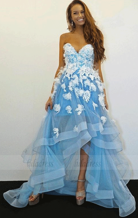 A-line Sweetheart Prom Dress Applique Prom Dress,BW97494