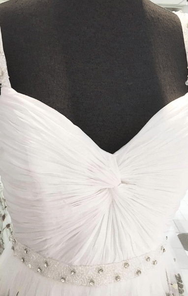 White Off Shoulder Tulle Long Prom Dress, White Evening Dress,BW97253
