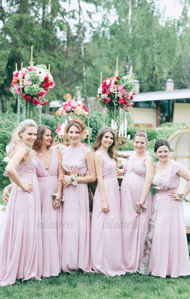 Pink Mismatched Bridesmaid Dress,BW97268