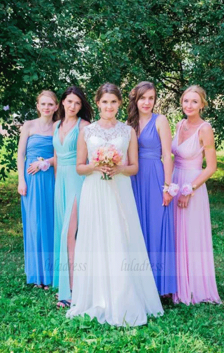 Mismatched Chiffon Bridesmaid Dresses