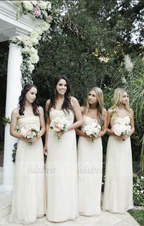 White Sweetheart Mismatched Bridesmaid Dress