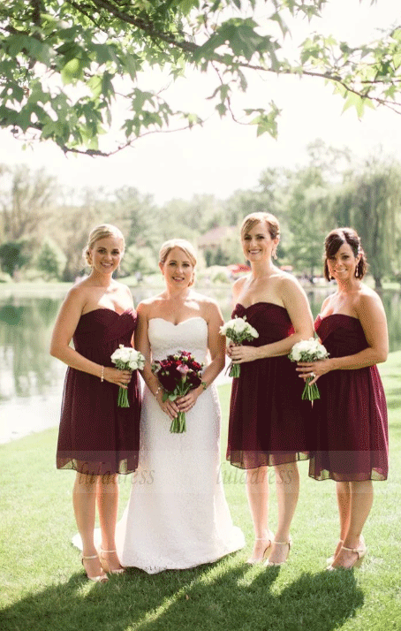 Short Chiffon Bridesmaid Dress