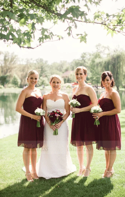 Short Chiffon Bridesmaid Dress