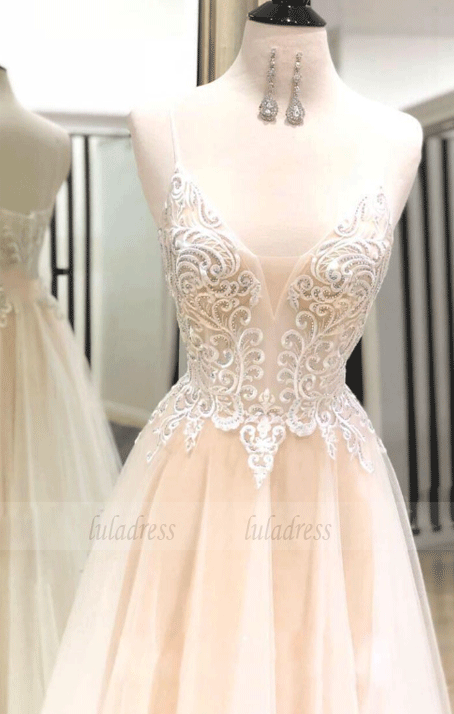 Sweetheart Neck Tulle Lace Long Prom Dress