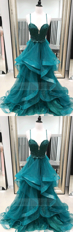 Sweetheart Neck Tulle Lace Long Prom Dress