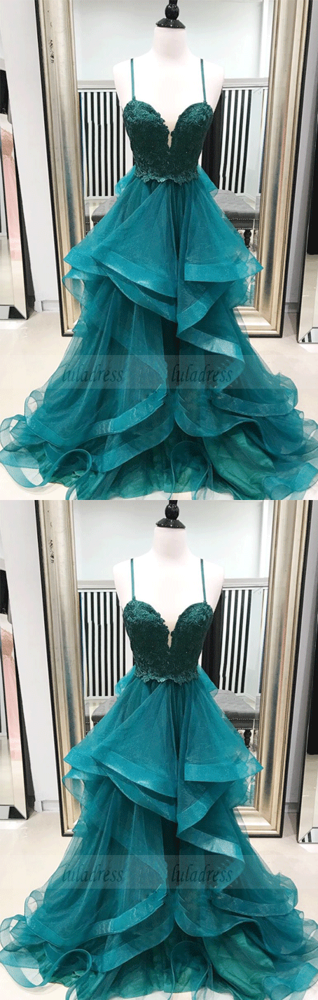 Sweetheart Neck Tulle Lace Long Prom Dress