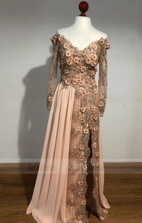 Lace Applique Long Prom Dress,BW97248