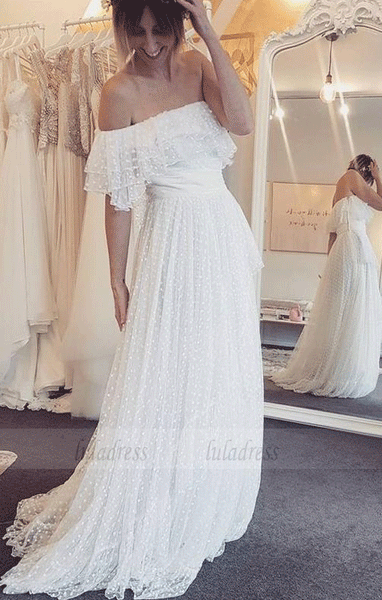 A-line Off-the-shoulder One Shoulder Long Prom Dress,BW97257