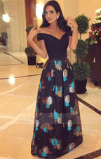 Two Piece Off The Shoulder Prom Dresses