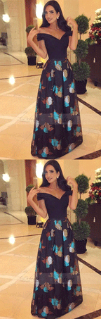 Two Piece Off The Shoulder Prom Dresses