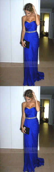 Prom Gown,Royal blue Prom Dresses,Evening Gowns,Formal Dresses,BD98403