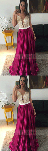 Plunging Neck Prom Dress,Fashion Prom Dress,Sexy Party Dress,BW97069