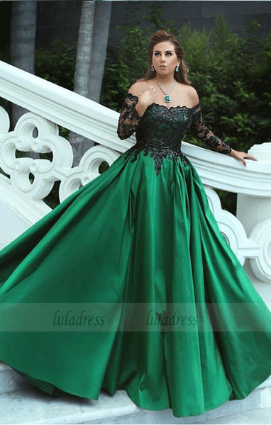 Charming Off The Shoulder A-Line Prom Dresses,Long Prom Dresses,Cheap Prom Dresses,BD99713