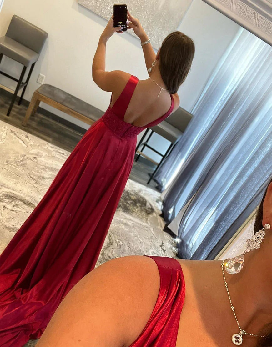 Previous product Next product Deep V-neck Long Dark Red Prom Dresses luladress Previous product Next product Deep V-neck Long Dark Red Prom Dresses luladress