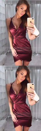 V Neck Homecoming Dresses,Sexy Homecoming Dresses