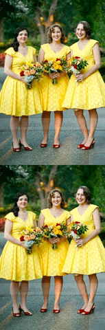 Short Bridesmaid Dress,V Neck Bridesmaid Dress