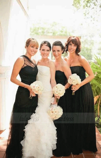 Black Sweetheart Mismatched Bridesmaid Dress,BW97348