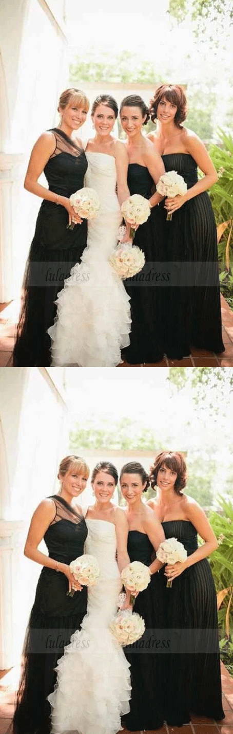 Black Sweetheart Mismatched Bridesmaid Dresses