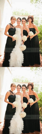 Black Sweetheart Mismatched Bridesmaid Dresses