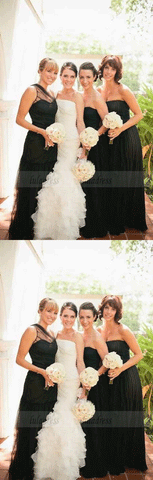 Black Sweetheart Mismatched Bridesmaid Dresses