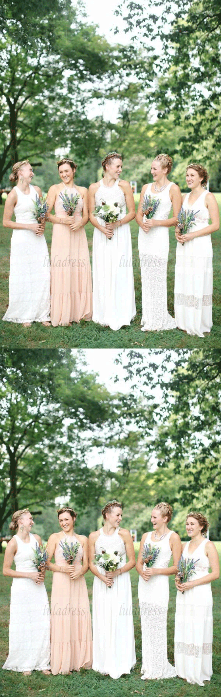 Long Bridesmaid Dress,Chiffon Bridesmaid Dress
