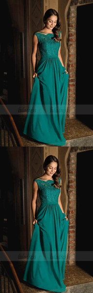 Cap Sleeves Teal Green Long Evening Dress Gown,BW97379