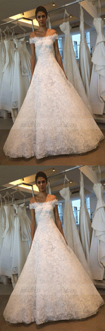 Lace A-line Off-the-shoulder Newest Wedding Dress